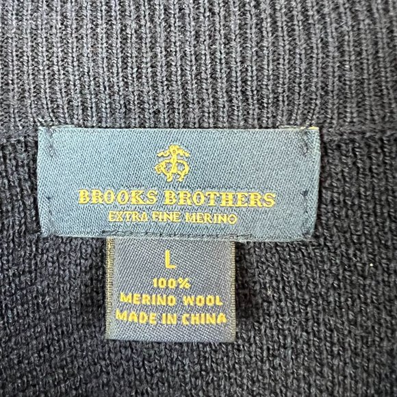 Brooks Brothers Mens  Merino Wool 1/4 Zip Pullover Sweater L - Picture 4 of 9